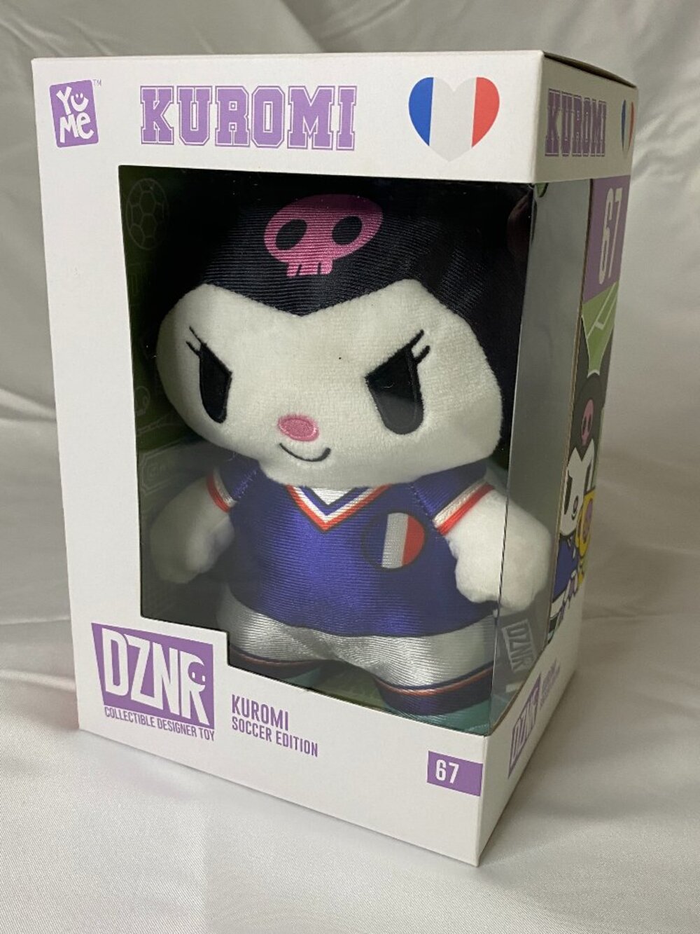 Kuromi France Soccer Plush DZNR Sanrio Blue White Red 10"